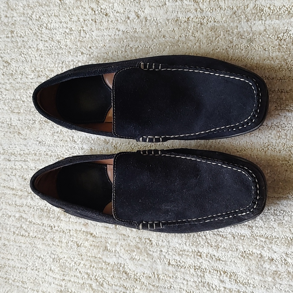Men's J&M Black Suede Leather Loafers Size 9.5M High Quality
